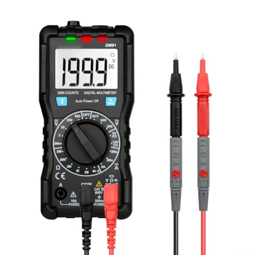 URPIZY Digitales Multimeter Mit LCD-Display, Spannungsmesser Für Gleich- Und Wechselstrom, Widerstandsmessung Und Durchgangsprüfer Mit Taschenlampe URPIZY Digitales Multimeter Mit LCD-Display, Spannungsmesser Für Gleich- Und Wechselstrom, Widerstandsmessung Und Durchgangsprüfer Mit Taschenlampe von URPIZY