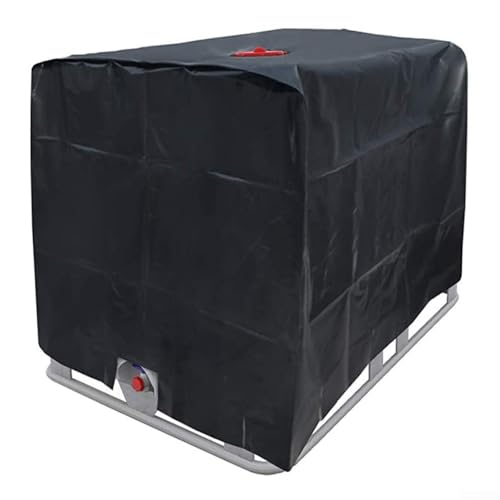 URPIZY IBC Tank Abdeckung 210D Container Cover,IBC Behälterabdeckung 600l IBC Tank Behälter Container Folie Schutzhülle Schutzplane Schutzhaube Cover 120 x 80 x 100 cm, schwarz von URPIZY