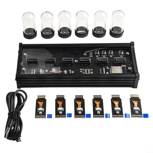 URPIZY IPS Röhrenuhr DIY Digital RGB Analog Uhr Kit Aluminium Gehäuse LED Beleuchtung Mehrere Anzeigestile USB-Betrieb Anpassbare Bilder 135X240 Pixel IPS-Display von URPIZY