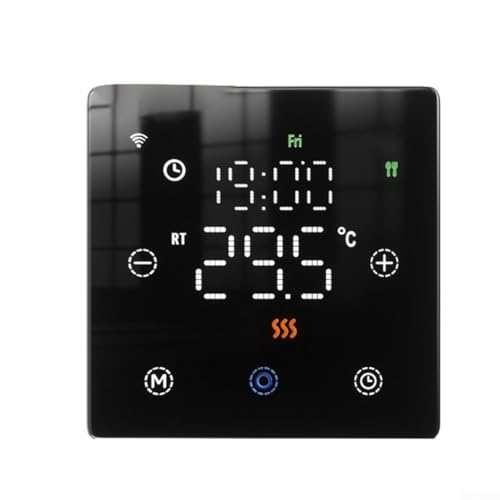 URPIZY Intelligenter Für Zigbee Thermostat Für Gasheizung, Programmierbar Für Tuya App/Sprachsteuerung, 5+2/6+1/7-Tage Einstellung, Energiesparend Mit Digitalem Display (Weiß)(Black) von URPIZY