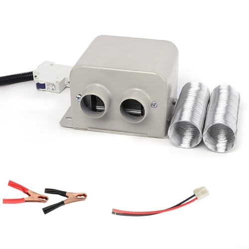 URPIZY KFZ Heizlüfter 12V 400W Windschutzscheiben Entfroster Auto Scheibenwärmer Defogger Mit Doppelöffnung Schnelle Erwärmung Metallgehäuse(12V 400W) von URPIZY