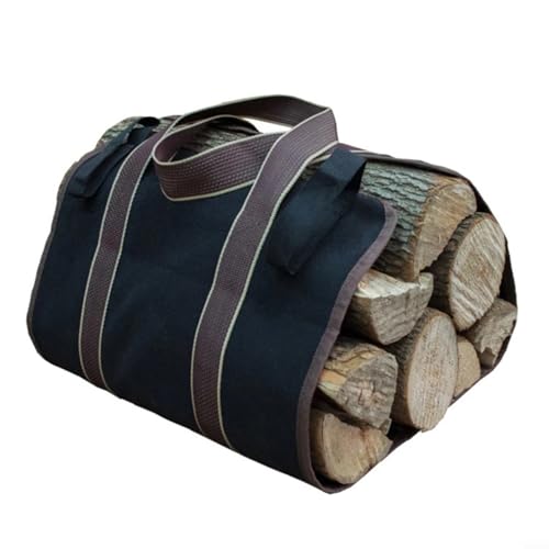 URPIZY Kaminholz-Tragetasche, Holztragetasche für Holz, Outdoor-Camping, Segeltuch-Taschen, Holzaufbewahrung für Kamine, Holzscheite, Ofenzubehör, wasserabweisende Tragetasche mit Griffen für von URPIZY