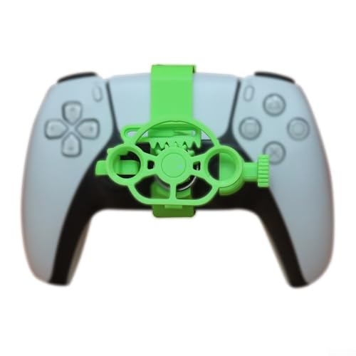 URPIZY Kompakte 3D Mini Rennspiel Lenkrad Für PS5 Dynamisches Spielerlebnis Racing Controller Gelb Rot Grün Weiß PLA-Material 10X6.55x7 Zoll(green) von URPIZY