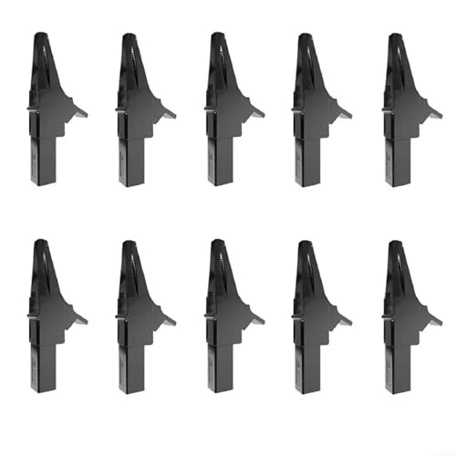 URPIZY Kupfer Krokodilklemmen 10 Stück 1500V 32A, Mit 4Mm Bananenbuchse Und Nickelbeschichtung, PA Isolierung Für Multimeter-Messleitungen (Rot/Schwarz)(black) von URPIZY