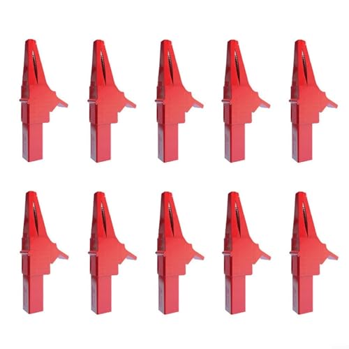 URPIZY Kupfer Krokodilklemmen 10 Stück 1500V 32A, Mit 4Mm Bananenbuchse Und Nickelbeschichtung, PA Isolierung Für Multimeter-Messleitungen (Rot/Schwarz)(red) von URPIZY