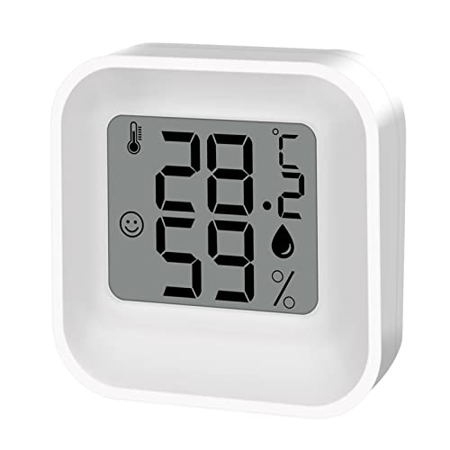 URPIZY LCD Digital Thermometer Hygrometer Innen Mini Thermo-Hygrometer Kabellos Temperatur und Luftfeuchtigkeitsmesser Feuchtigkeit Temperaturmessgerät für Babyzimmer Wohnzimmer Home Büro Gewächshaus von URPIZY