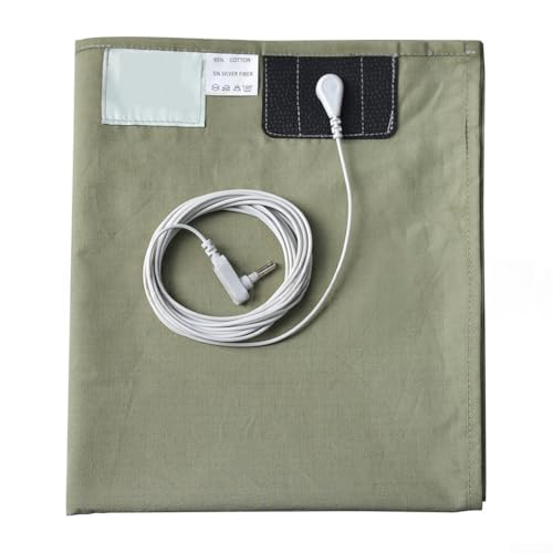 URPIZY Leitfähiges Erdungslaken Premium Organische Baumwolle Mit Silberfaser Bettwäsche Set Für Natürliche Erdung Mit Anschlusskabel(183 * 213 cm) von URPIZY