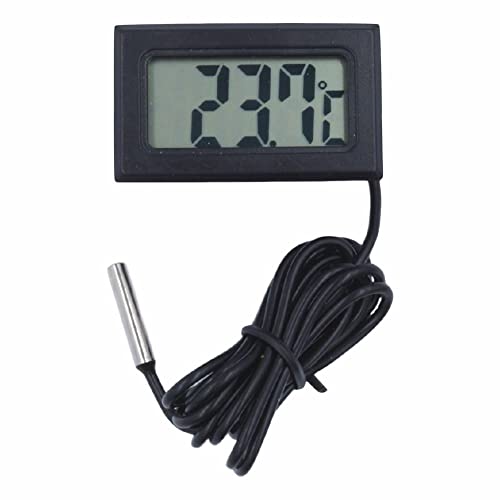 URPIZY Mini-Digital-Thermometer mit 1-5 m Messgerät, LCD-Digital-Mini-Temperaturmessgerät für Reptilien, Aquarium, Gewächshaus, Büro von URPIZY