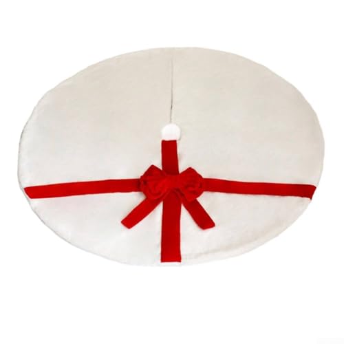 URPIZY Runde Weihnachtsbaumdecke Aus Plüschstoff 120 Cm Christbaum Teppich Dekorativ Weich Weihnachtsbaum Zubehör Für Innen Und Außen von URPIZY
