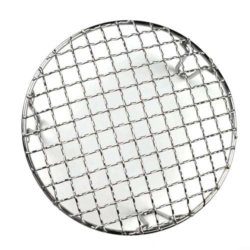 URPIZY Rundes Grillgitter, Edelstahl, antihaftbeschichtet, wiederverwendbar, Feuerrost, Grillgitter mit Beinen, rundes Dampfkühlgestell, Kochgrill-Zubehör (25 cm) von URPIZY