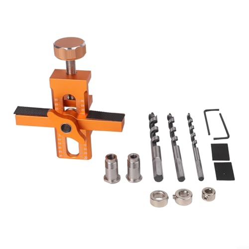 URPIZY Schranktür Montageschablone Aluminium Bohrlehre Mit Bohrer Set, Verstellbare Position Markierungswerkzeug Für Scharniere Griffe Türmontage(D) von URPIZY