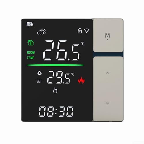 URPIZY Smart WiFi Thermostat Elektrische Fußbodenheizung Temperaturregler LCD Touchscreen Energiesparend Mit Fernbedienung App Steuerung Für Haus Heizungssystem(16A electricity) von URPIZY