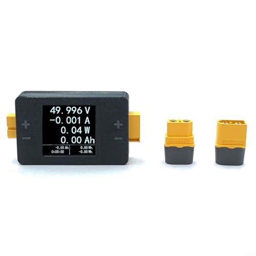 URPIZY Spannungsmessgerät 8-150V 25A/50A Leistungsmesser Für RC LIPO Akku Kapazität Tester XT60/XT90 Schnittstelle LCD Display Echtzeit-Überwachung Bidirektionale Messung(A) von URPIZY