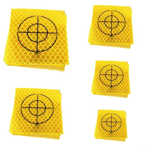 URPIZY Surveying Reflector Target Sheet For Total Station Monitoring System Construction Engineering Bridge Tunnel Building Slope Measurement 100PCS Yellow(30x30mm) von URPIZY