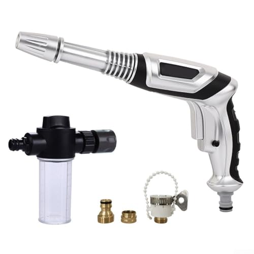 URPIZY Verstellbare Sprühbrause Für Gartenschläuche Mit Hohem Wasserdruck Und 3 Modi, Auslaufsicheres Design Für Verschiedene Reinigungsanforderungen Im Außenbereich(B) von URPIZY