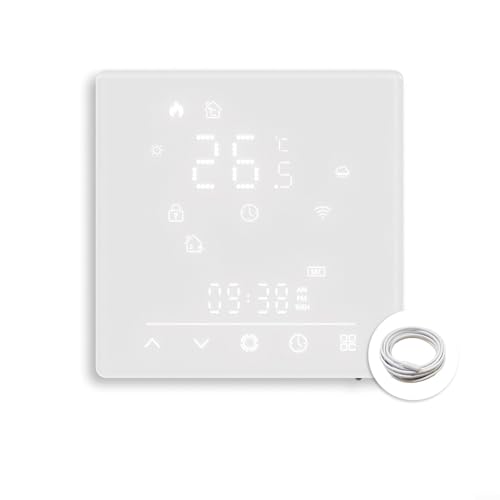 URPIZY WiFi Raumthermostat Für Elektrische Fußbodenheizung, Für Tuya Matter Heizungsregler Mit Touchscreen Und Wetterstation, App-Steuerung Via Smart-Life, 5-35°C Temperaturbereich((W(We(Wei(Weiß(GB) URPIZY WiFi Raumthermostat Für Elektrische Fußbodenheizung, Für Tuya Matter Heizungsregler Mit Touchscreen Und Wetterstation, App-Steuerung Via Smart-Life, 5-35°C Temperaturbereich((W(We(Wei(Weiß(GB) von URPIZY