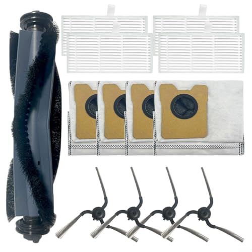 URPIZY Zubehör Set Für Eufy Saugroboter C10 Mit Selbstentleerungsstation, Ersatzteile Wie Hauptbürste, Seitenbürste, Filter, 3,3L Staubbeutel(A) von URPIZY