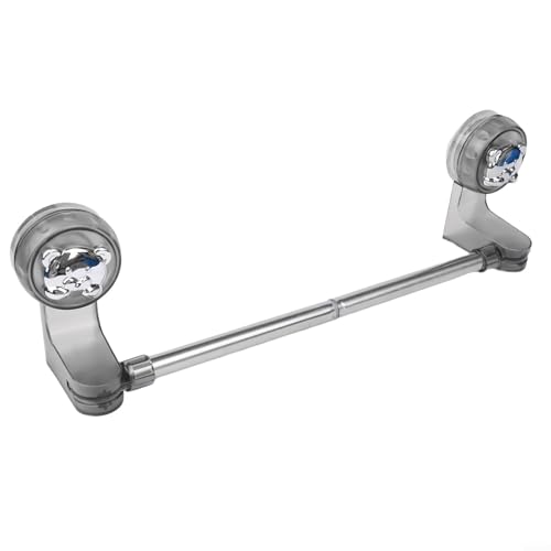 Verstellbare Handtuchstange mit starken Saugnäpfen einfach anzubringen ohne Bohren für Badezimmer oder Küche geeignet für Fliesen Glas Edelstahl ABS Material schwarz 30-60cm oder 50-100cm(30-60cm) von URPIZY