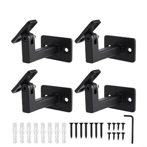Verstellbare Treppengeländer Handlaufhalterung Wandmontage Geländerhalter für Treppenhaus Flur Außenbereich Schwarz Eisenhalterung 4 Stück Verstellbare Treppengeländer Handlaufhalterung Wandmontage Geländerhalter für Treppenhaus Flur Außenbereich Schwarz Eisenhalterung 4 Stück von URPIZY