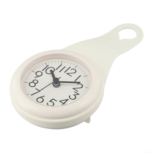 Wanduhr für Badezimmer Wasserdichtes leises Design Feuchtigkeitsbeständig Staubdicht Großes lesbares Display für Batteriebetrieben mit faltbarem Band zum flexiblen Aufhängen(White) von URPIZY