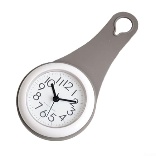 Wanduhr für Badezimmer Wasserdichtes leises Design Feuchtigkeitsbeständig Staubdicht Großes lesbares Display für Batteriebetrieben mit faltbarem Band zum flexiblen Aufhängen(gray) von URPIZY