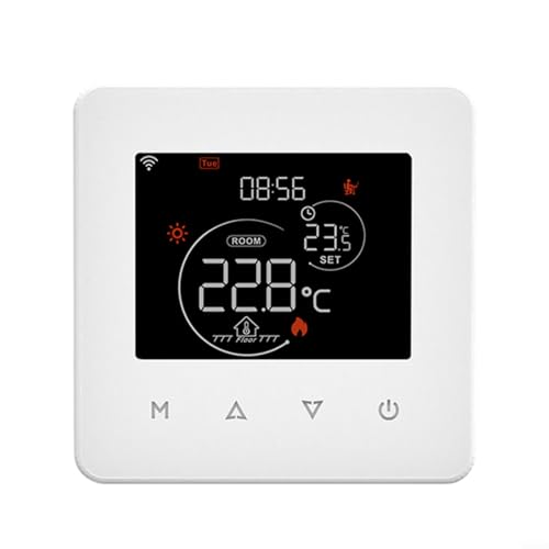 WiFi Thermostat Programmierbar für Tuya für Smart Life App Fußbodenheizung Gas Elektro Boiler Heizung Raumthermostat mit Sprachsteuerung für Alexa 86x86mm Weiß(Water heating) von URPIZY