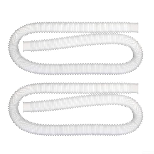 Zubehörschlauch 2er-Pack für oberirdische Poolfiltration Spiralstruktur Leckschutz Einfacher Austausch Passend für 330 530 1000 GPH Kartuschenfilter 117 Zoll 32 mm Weiß Blau(white) von URPIZY
