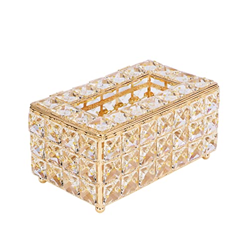 Tissue Box, Multifunktions-Tissue-Box-Halter für zu Hause für das Büro für das Hotel (Gold) von Cikonielf
