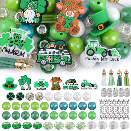 URROMA Silikonperlen, 12 Sets St. Patrick's Day Themed Silikonperlen-Set mit Schnur-Abstandshalter-Perlen, unregelm溥ige und runde Perlen f黵 DIY-Stift-Bastelherstellung URROMA Silikonperlen, 12 Sets St. Patrick's Day Themed Silikonperlen-Set mit Schnur-Abstandshalter-Perlen, unregelm溥ige und runde Perlen f黵 DIY-Stift-Bastelherstellung von URROMA
