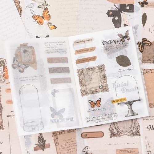 URROMA Vintage Butterfly Scrapbook Washi Stickers, 40 Sheets Adhesive Scrapbook Sticker Sheets Decorative Paper for Journaling Aesthetic Junk Stamping Supplies Kit URROMA Vintage Butterfly Scrapbook Washi Stickers, 40 Sheets Adhesive Scrapbook Sticker Sheets Decorative Paper for Journaling Aesthetic Junk Stamping Supplies Kit von URROMA