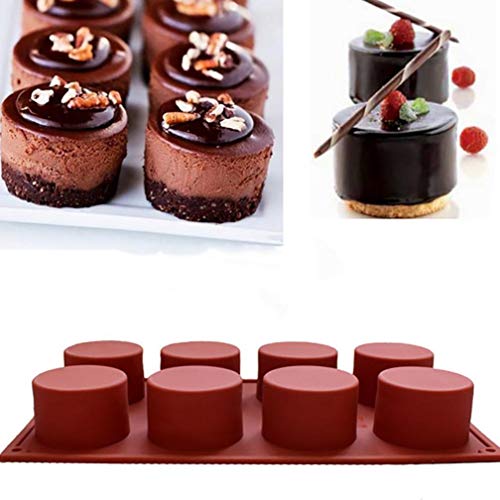 URSING Muffinform aus Silikon 8er Cups Flexxibel, Silikonform für Muffin Silikon Muffin Backform Kuchenform Muffinform Muffinförmchen Muffinbackform Kuchenformen Cake Mould (Kaffee) von URSING