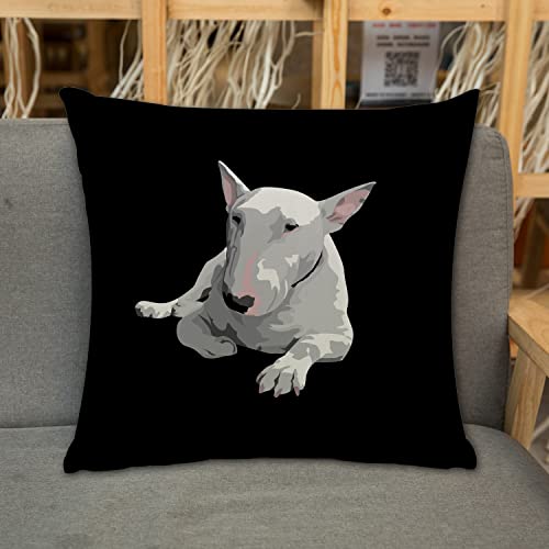 Kissenbezug Zierkissenbezug Dekorative,Englischer Bullterrier,Dekokissen Deko mit Verstecktem Reißverschluss für Sofa Büro Bett 45x45 cm von URSOPET