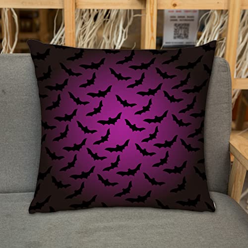 Kissenbezug Zierkissenbezug Dekorative,Halloween-Fledermäuse,Dekokissen Deko mit Verstecktem Reißverschluss für Sofa Büro Bett 45x45 cm von URSOPET