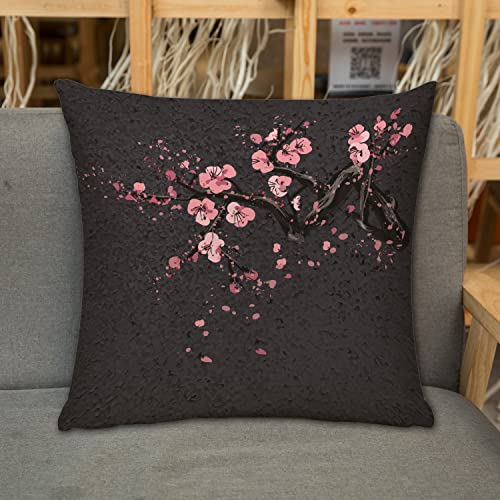 Kissenbezug Zierkissenbezug Dekorative,Japanischer Kirschblütenbaum,Dekokissen Deko mit Verstecktem Reißverschluss für Sofa Büro Bett 45x45 cm von URSOPET