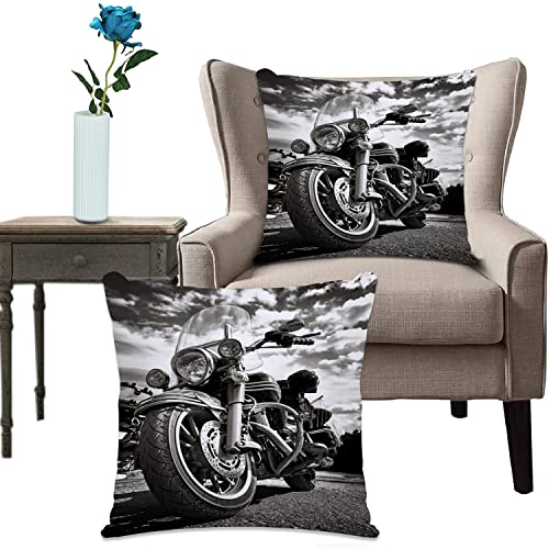 Kissenhülle Super Weich Home Decoration,Heimdekoration,Buntes Harley Freedom Motorrad unter Himmel Vintage-Effekt hinzugefügt für Create Atmosphere Moto,Pillowcase Sofakissen für Wohnzimmer Sofa Bed von URSOPET