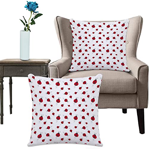 Kissenhülle Super Weich Home Decoration,Heimdekoration,Marienkäfer Marienkäfer mit gepunkteten Flügeln wirbelt und kurvt abstraktes einfaches Muster-Tie,Pillowcase Sofakissen für Wohnzimmer Sofa Bed von URSOPET