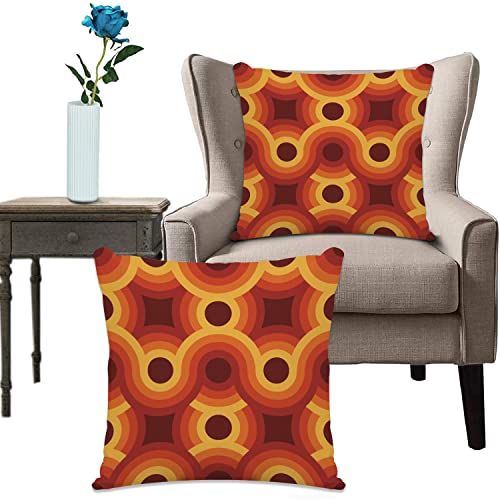 Kissenhülle Super Weich Home Decoration,Heimdekoration,Polstermuster Geometrisch Vintage 70er Minimalistisch 60er Retro Groovy Design,Pillowcase Sofakissen für Wohnzimmer Sofa Bed von URSOPET