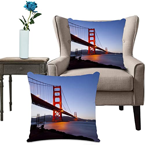 Kissenhülle Super Weich Home Decoration,Heimdekoration,San Francisco Bridge USA City View Golden Gate Reiseziel,Pillowcase Sofakissen für Wohnzimmer Sofa Bed von URSOPET