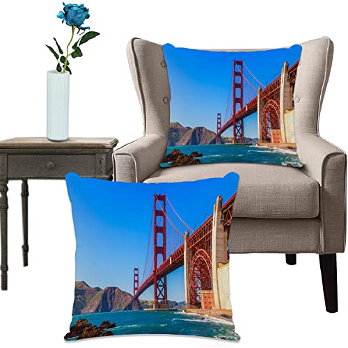 Kissenhülle Super Weich Home Decoration,Heimdekoration,San Francisco Golden Gate Bridge GGB von Marshall Beach in Kalifornien USA Shore,Pillowcase Sofakissen für Wohnzimmer Sofa Bed von URSOPET