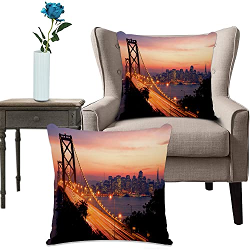 Kissenhülle Super Weich Home Decoration,Heimdekoration,San Francisco-Sonnenuntergang,Pillowcase Sofakissen für Wohnzimmer Sofa Bed von URSOPET