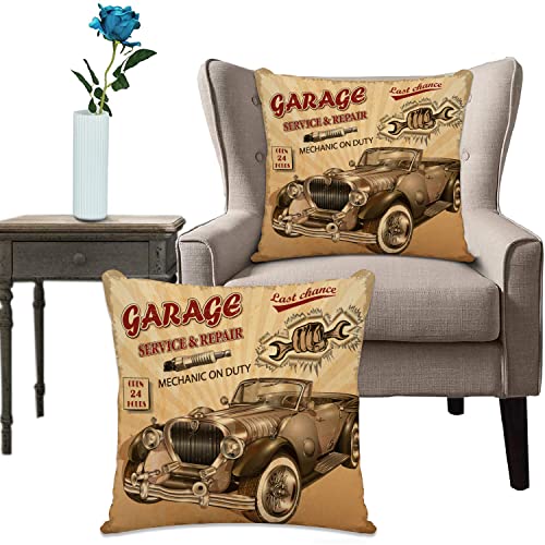 Kissenhülle Super Weich Home Decoration,Heimdekoration,Vintage Deko, nostalgische Autofigur u,Pillowcase Sofakissen für Wohnzimmer Sofa Bed von URSOPET