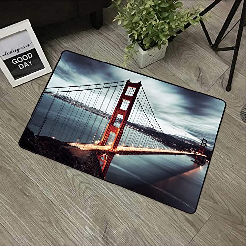 URSOPET Rutschfester Badvorleger,,Golden Gate Bridge,,Mikrofaser Duschvorleger Teppich für Badezimmer Küche Wohnzimmer 40x60 cm von URSOPET