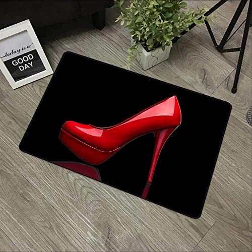 URSOPET Rutschfester Badvorleger,,Sex Damenschuhe rote High Heels in schwarzem Design,,Mikrofaser Duschvorleger Teppich für Badezimmer Küche Wohnzimmer 40x60 cm von URSOPET