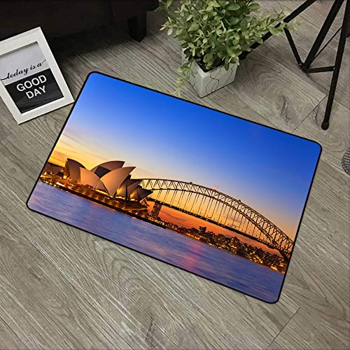 URSOPET Rutschfester Badvorleger,,Sydney Australia Opera House View Abenddämmerung am Abend Sydney, Australien,,Mikrofaser Duschvorleger Teppich für Badezimmer Küche Wohnzimmer 40x60 cm von URSOPET