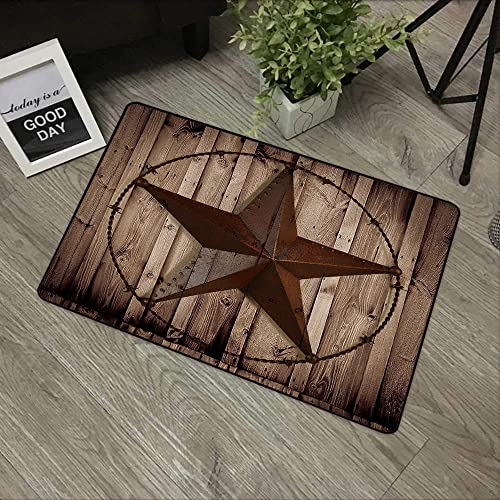 URSOPET Rutschfester Badvorleger,,Western Texas Star Rustikales Holzbrett,,Mikrofaser Duschvorleger Teppich für Badezimmer Küche Wohnzimmer 40x60 cm von URSOPET