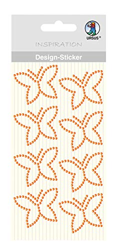 Ursus 75070003 - Design Sticker, Schmetterlinge, orange, 8 Stück, selbstklebend, einfach von der Folie abzuziehen, ideal geeignet für Scrapbooking, Kartengestaltung und zur Dekoration von Ursus