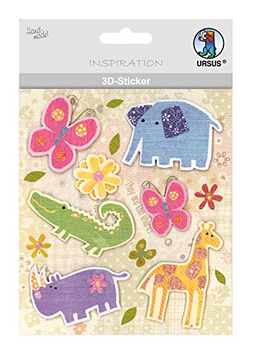 Ursus 564200113 - 3D Sticker Everyday, bestehend aus mehreren Ebenen, hochwertige Materialien, selbstklebend, ideal zum Verzieren von Grußkarten, Scrapbooking und für andere Bastelarbeiten von Ursus