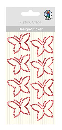 Ursus 75070004 - Design Sticker, Schmetterlinge, rot, 8 Stück, selbstklebend, einfach von der Folie abzuziehen, ideal geeignet für Scrapbooking, Kartengestaltung und zur Dekoration von Ursus