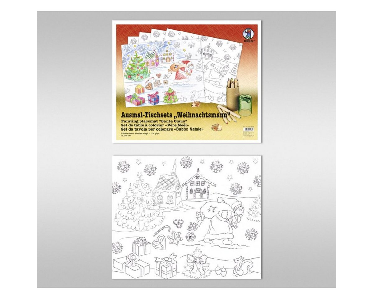 URSUS Bastelnaturmaterial URSUS Ausmal-Tischset Weihnachtsmann, 5Bl. URSUS Bastelnaturmaterial URSUS Ausmal-Tischset Weihnachtsmann, 5Bl. von URSUS