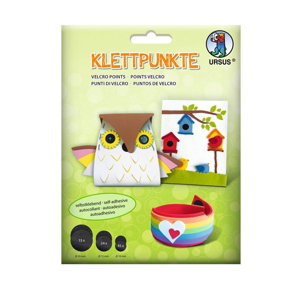 URSUS Bastelnaturmaterial URSUS Klettpunkte selbstklebend schwarz, rund, 84 Paar URSUS Bastelnaturmaterial URSUS Klettpunkte selbstklebend schwarz, rund, 84 Paar von URSUS